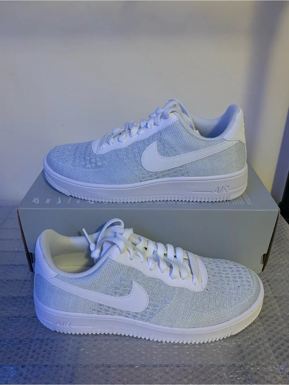 Nike Air Force 1 Flyknit 2.0 Low Pure Platinum AV3042-100 - Men’s Size 8
